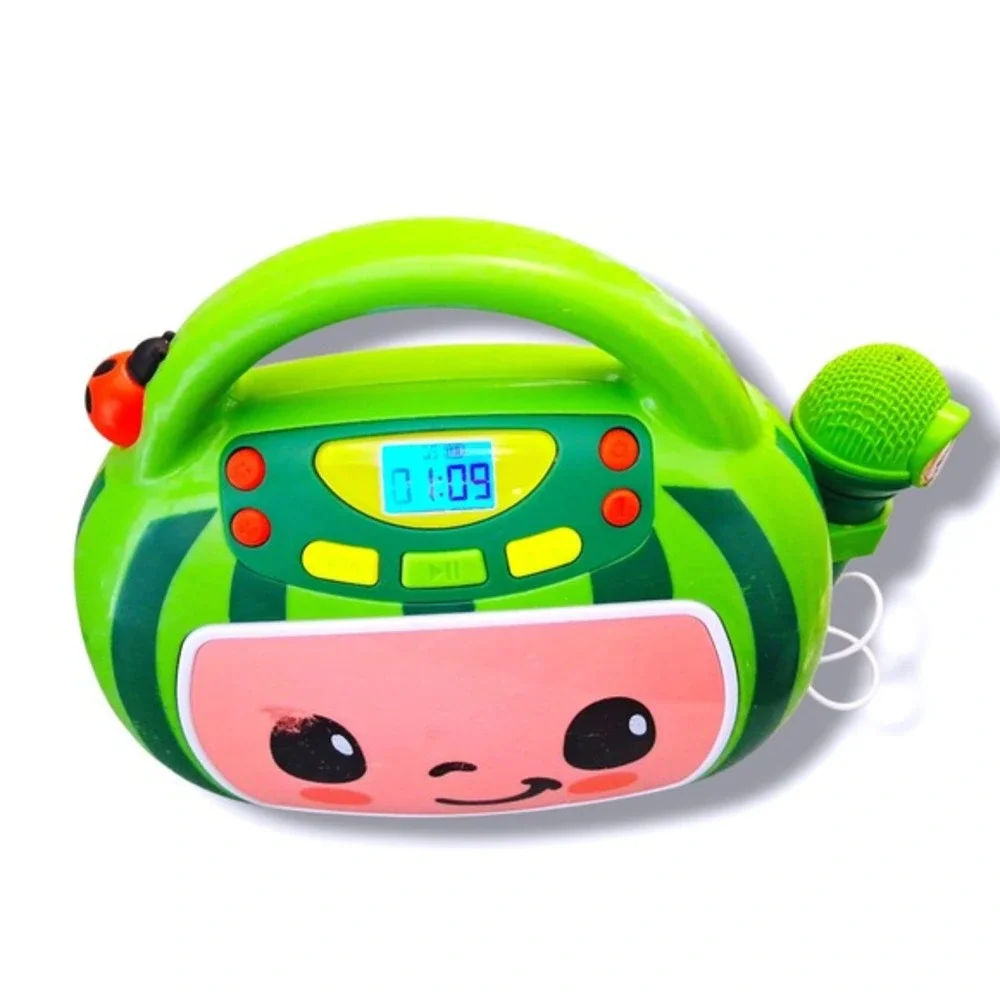 Cocomelon Kids Karaoke Machine w/ Microphone Bluetooth USB MP3 24 Songs Included